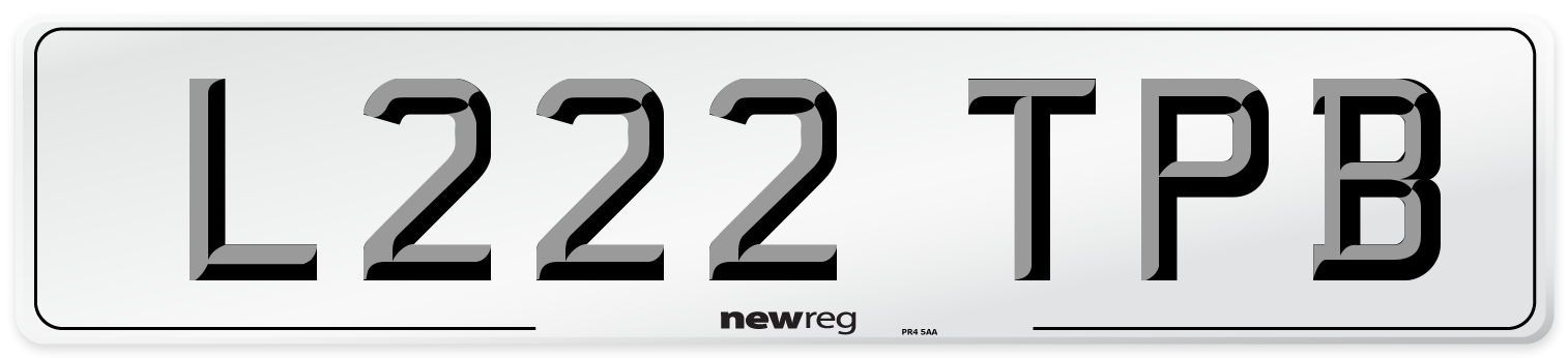 L222 TPB Number Plate from New Reg